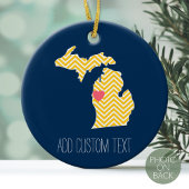 Michigan Staat Map mit benutzerdefinierten Lieben Keramik Ornament
