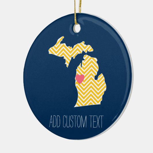 Michigan Staat Map mit benutzerdefinierten Lieben Keramik Ornament (Links)
