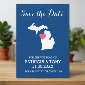 Michigan Staat Map mit benutzerdefinierten Lieben Save The Date