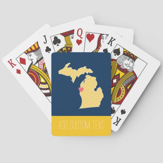 Michigan Staat Map mit benutzerdefinierten Lieben Spielkarten (Rückseite)