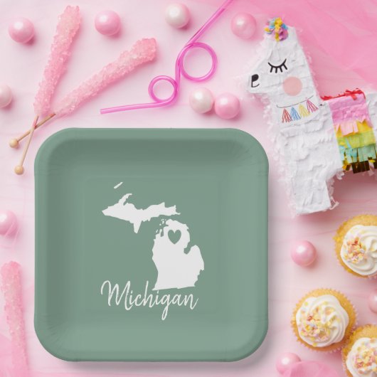 Michigan Staat Map Pappteller (Party)