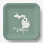 Michigan Staat Map Pappteller (Vorderseite)