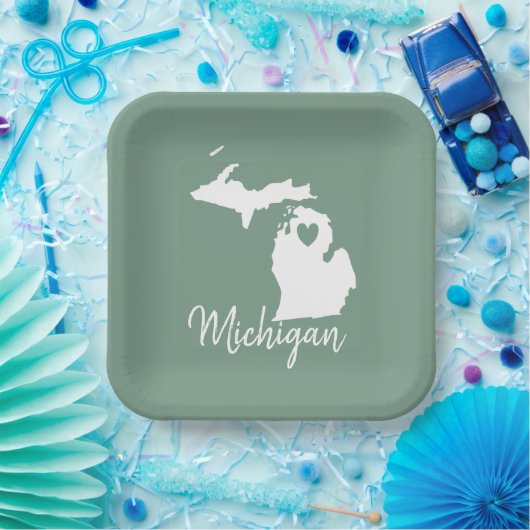 Michigan Staat Map Pappteller (Party)