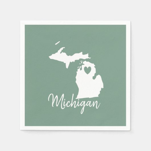 Michigan Staat Map Serviette (Vorderseite)