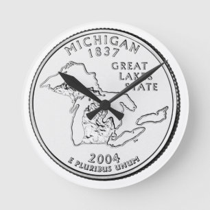 Michigan Staat Quarter Runde Wanduhr