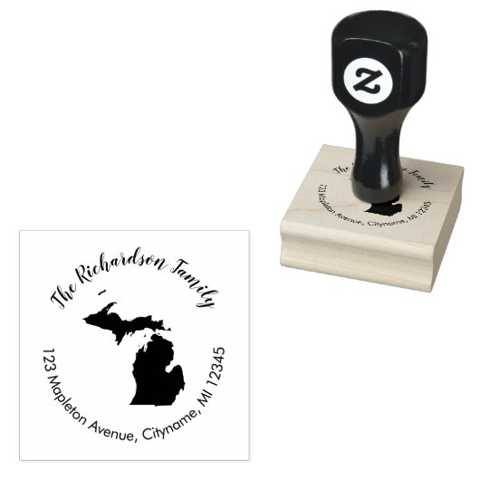 Michigan Staat Rücksendeadresse Gummi Briefmarke Gummistempel (Stempel)