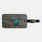 Michigan Staat Shape Aquamarin Gepäckanhänger (Rückseite horizontal)