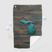 Michigan Staat Shape Aquamarin Golfhandtuch (Insitu)