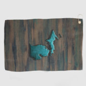 Michigan Staat Shape Aquamarin Golfhandtuch (Horizontal)