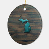 Michigan Staat Shape Aquamarin Keramik Ornament (Links)