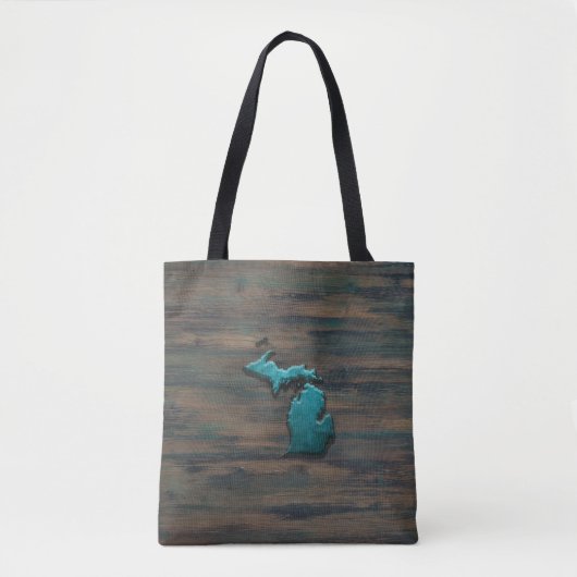 Michigan Staat Shape Aquamarin Tasche (Vorderseite)