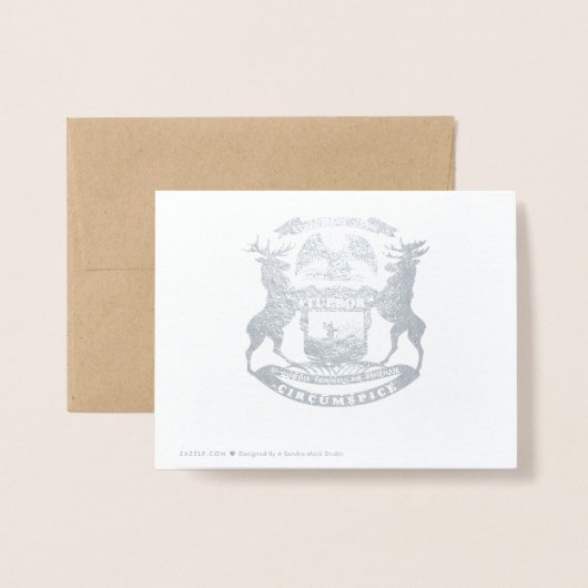 Michigan Staat Siegel und Karte ungesalzen (Rückseite mit Umschlag)