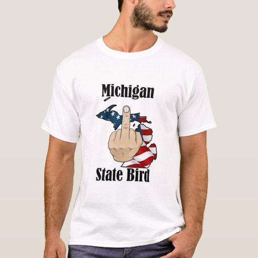 Michigan Staat Vogel T - Shirt Mittelfinger (Vorderseite)