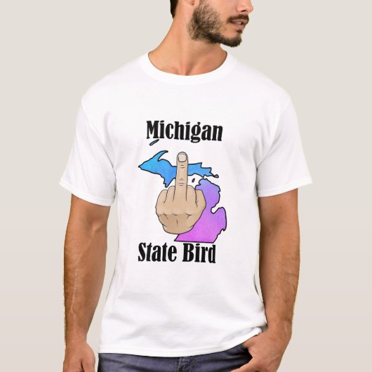 Michigan Staat Vogel T - Shirt Mittelfinger (Vorderseite)