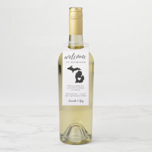 Michigan Staat Wedding Welcome Gevor Flaschenanhänger