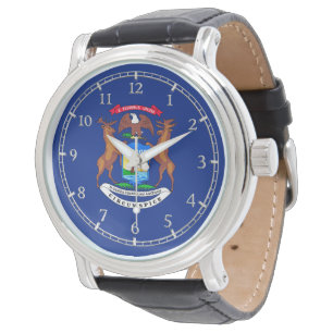 Michigan-Staats-Flaggen-Uhr-Entwurf Armbanduhr