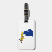 Michigan-Staats-Namen-Wort-Kunst-Gelb Gepäckanhänger (Vorderseite vertikal)