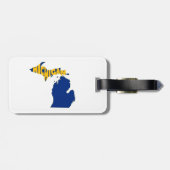 Michigan-Staats-Namen-Wort-Kunst-Gelb Gepäckanhänger (Rückseite horizontal)
