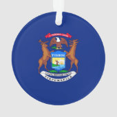 Michigan Staatsflagge Design Ornament (Rückseite)