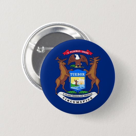 Michigan-Staatsflagge USA vereinigte Button (Vorne & Hinten)