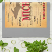 Michigan-Staatsstolz-Karten-Silhouette Geschirrtuch (Gefaltet)