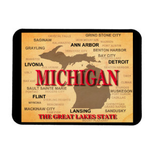 Michigan-Staatsstolz-Karten-Silhouette Magnet