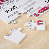 Michigan-Staatsstolz-Karten-Silhouette Puzzle (Seite)