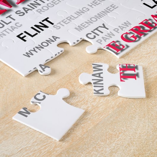 Michigan-Staatsstolz-Karten-Silhouette Puzzle (Seite)