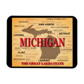 Michigan Staatsstolz Map Silhouette Magnet (Horizontal)