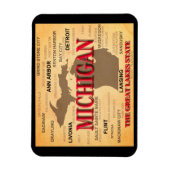 Michigan Staatsstolz Map Silhouette Magnet (Vertikal)