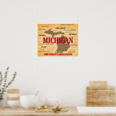 Michigan Staatsstolz Map Silhouette Poster (Küche)