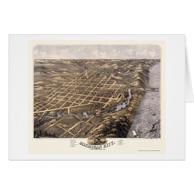 Michigan-Stadt, in der panoramischen Karte - 1869b (Vorderseite (Horizontal))