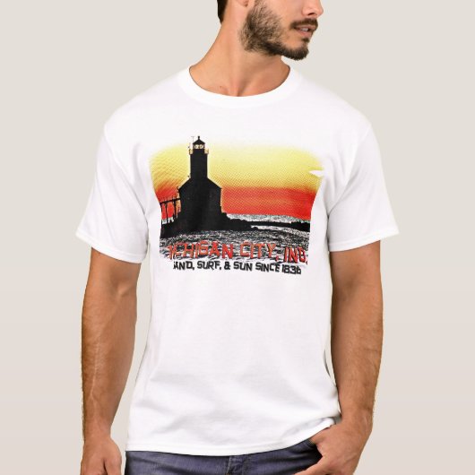 Michigan-Stadt Retro T-Shirt (Vorderseite)