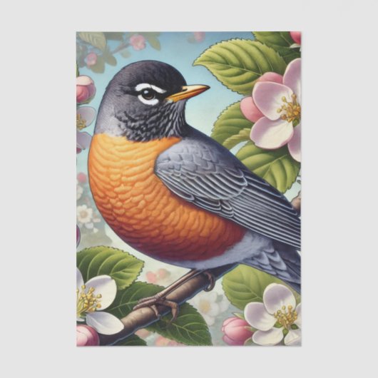 Michigan State Bird American Robin Seidenpapier (Vorderseite)