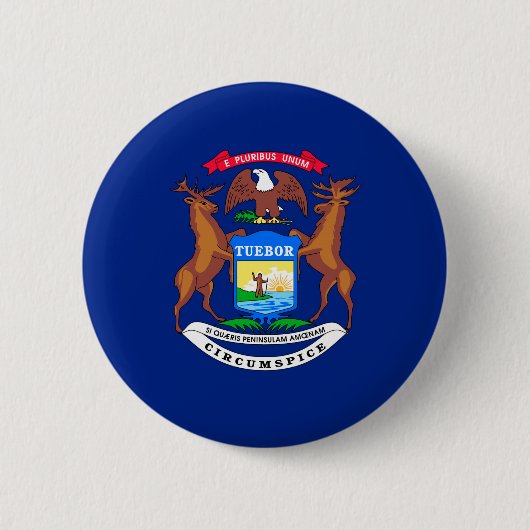 Michigan State Flag Design Button (Vorderseite)