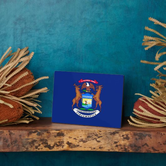 Michigan State Flag Design Fotoplatte (Seite)