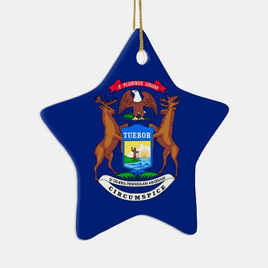Michigan State Flag Design Keramikornament (Rechts)