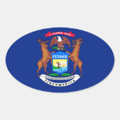 Michigan State Flag Design Ovaler Aufkleber (Vorderseite)
