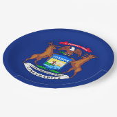 Michigan State Flag Design Pappteller (Schrägansicht)