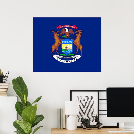 Michigan State Flag Design Poster (Heimbüro)