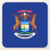 Michigan State Flag Design Rechteckiger Pappuntersetzer (Vorderseite)