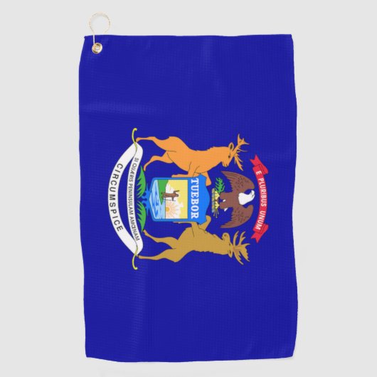 Michigan State Flag Golf Towel Golfhandtuch (Vorderseite)