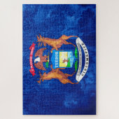 Michigan State Flag Grunge Puzzle (Vertikal)