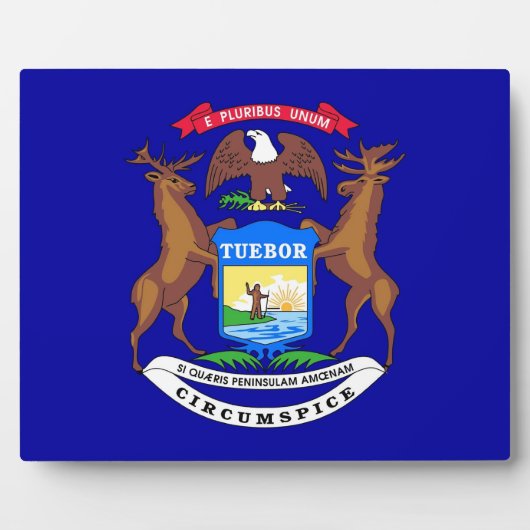 Michigan State Flag Plaque Fotoplatte (Vorderseite)