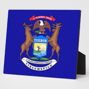 Michigan State Flag Plaque Fotoplatte