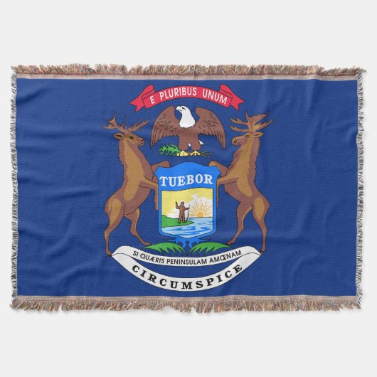 Michigan State Flag Print Patriotic Decke (Vorderseite)