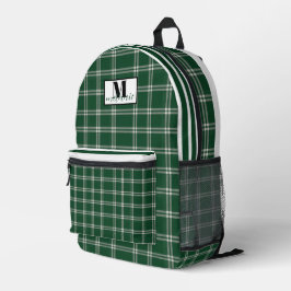 Michigan State green and white Tartan Plaid  Bedruckter Rucksack