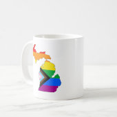 Michigan State Pride LGBTQ Progress Pride Kaffeetasse (Vorderseite Links)