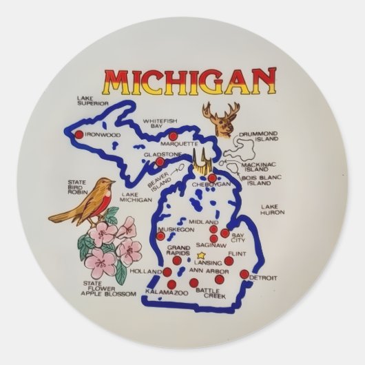 Michigan State Runder Aufkleber (Vorderseite)