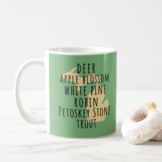 Michigan State Symbols Coffee Mug Kaffeetasse (Mit Donut)